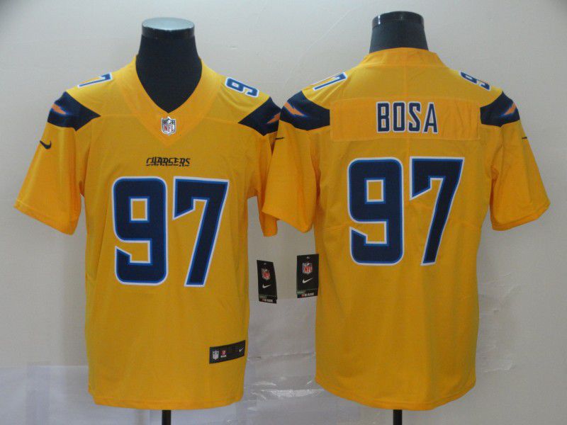 Men Los Angeles Chargers #97 Bosa Yellow 2019 Vapor Untouchable Nike Inverted Legend NFL Jerseys->new orleans saints->NFL Jersey